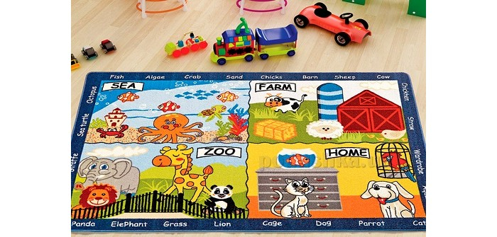 Купить confetti kids коврик rugs animal word 3 мм 133х190 см conf.01.22.133*190-01bl