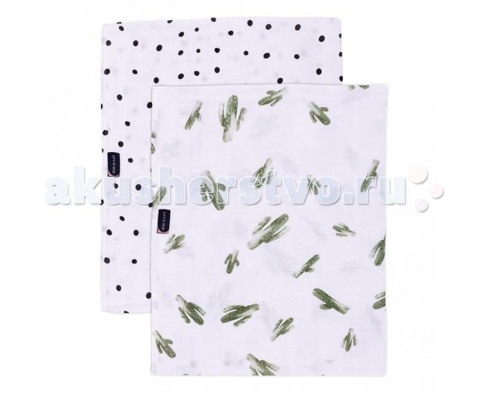 Купить пеленка bebe au lait bamboo muslin saguaro/dottie 2 шт. swbbsg