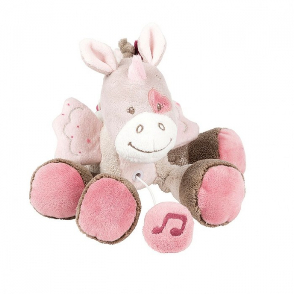 Купить мягкая игрушка nattou musical soft toy mini nina jade & lili единорог музыкальная 22 см 987097