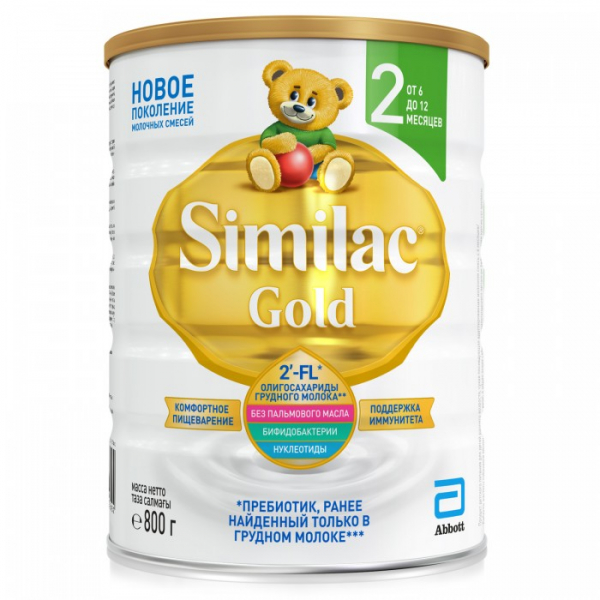 Купить similac молочная смесь 2 gold с 6 до 12 мес. 800 г 539152305816