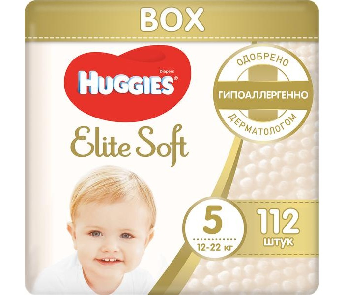 Купить huggies подгузники elite soft 5 (12-22 кг) 112 шт. 9400717