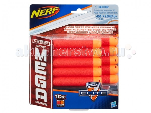 Купить nerf hasbro комплект 10 стрел для бластеров мега a4368/a4368h