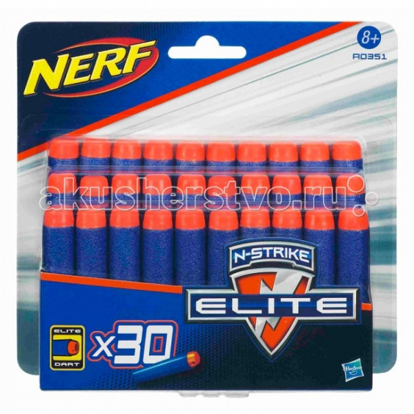 Купить nerf hasbro комплект 30 стрел для бластеров a0351