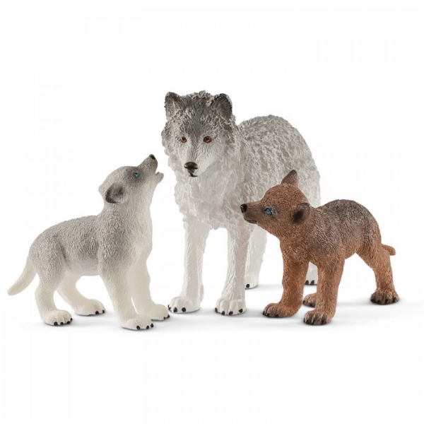 Купить schleich игровые фигурки самка волка со щенками 42472