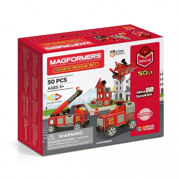 Купить конструктор magformers магнитный amazing rescue set (50 элементов) 717003