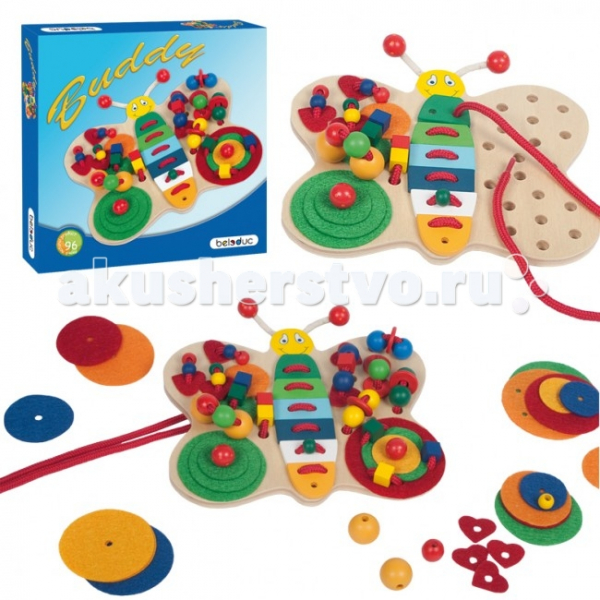 Купить деревянная игрушка beleduc развивающая игра бабочка бадди 40766 40766
