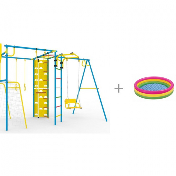 Купить кмс детский спортивный комплекс для дачи колибри-14 кмс-814 с бассейном intex радуга 