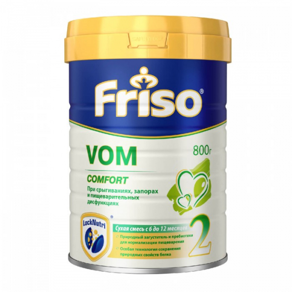 Купить friso заменитель vom 2 с пребиотиками 6-12 мес 800 г 408068