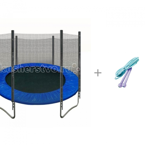 Купить кмс батут с защитной сеткой trampoline 6 диаметр 1.8 м со скакалкой atemi 