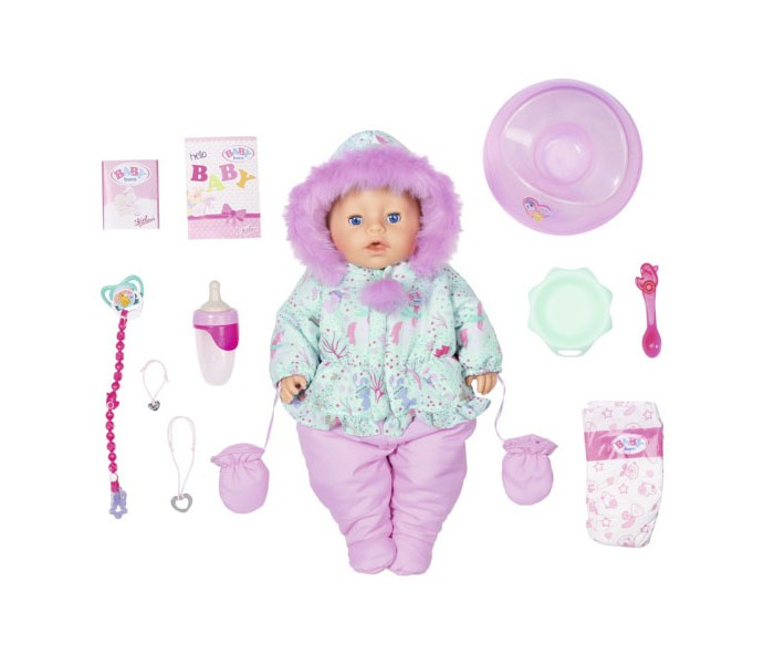 Купить zapf creation baby born кукла интерактивная зимняя 43 см 827-529