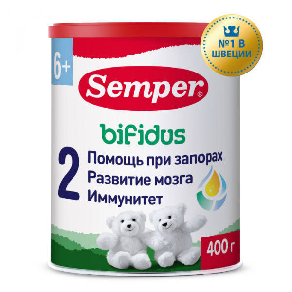 Купить semper молочная смесь bifidus nutradefense 2 6-12 мес. 400 г 991698