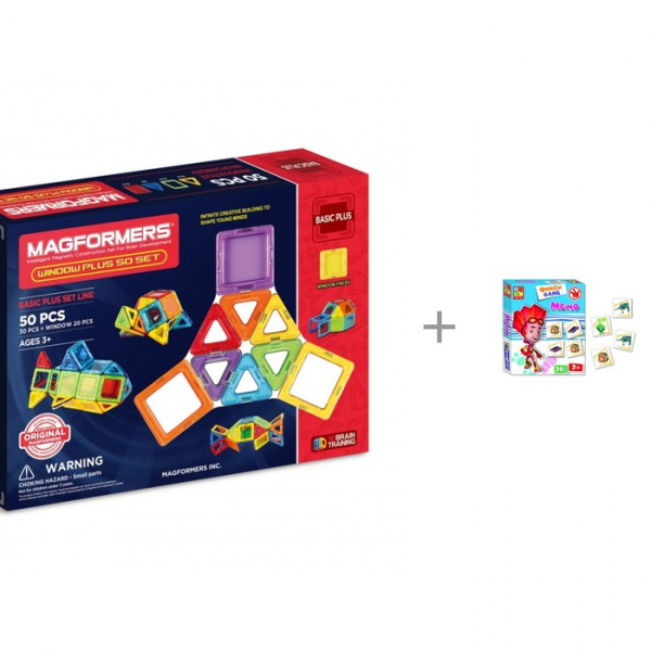 Купить конструктор magformers window plus 50 set и игра настольная vladi toys мемо фиксики 