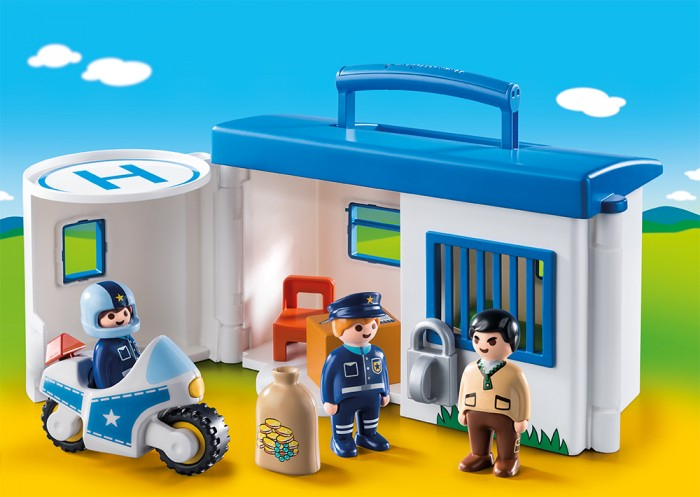 Купить конструктор playmobil 1.2.3 возьми с собой: полицейский участок 9382pm