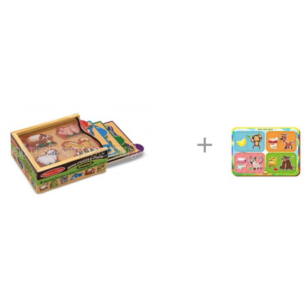 Купить деревянная игрушка melissa & doug мини-пазл животные и пазл парный кто что ест? 