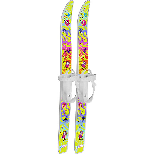 Купить лыжи детские "лыжики пыжики" чижики с палками, в сетке (75/75) ( id 10277110 )