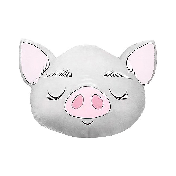 Купить подушка ligra "свинка" ручной работы, 50х55 см, серая ( id 10627209 )