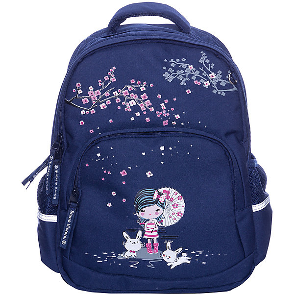 Купить рюкзак brunovisconti «девочка с цветущей сакурой», синий ( id 11236273 )