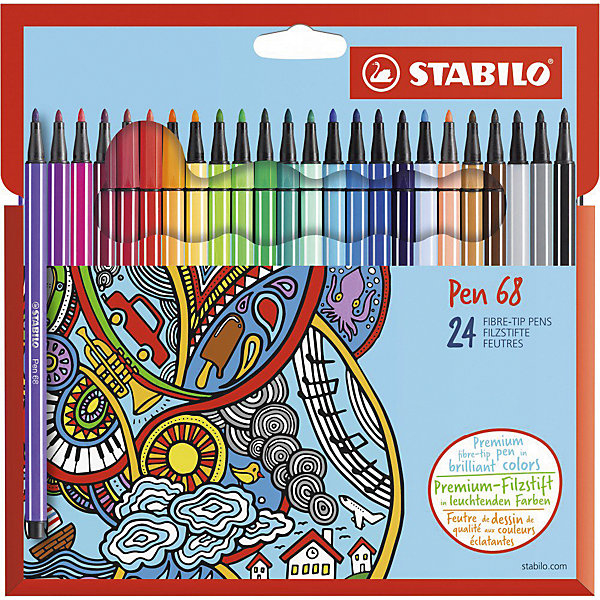 Купить фломастеры stabilo "pen", 24 цвета ( id 8775972 )