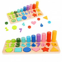 Купить деревянная игрушка tooky toy игра учим цвета, счет и формы th132