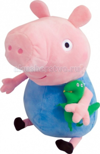 Купить мягкая игрушка свинка пеппа (peppa pig) джордж с динозавром 40 см 29626