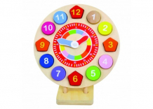 Купить деревянная игрушка bino пазл-вкладыш часы 84051