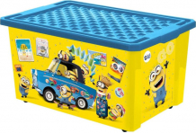 Купить lalababy детский ящик для хранения игрушек на колесах миньоны 57 л la1065