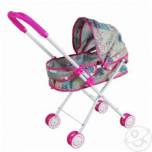 Купить коляска-люлька наша игрушка пэчворк, розовый/серый ( id 12617920 )