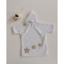Купить белый хлопок полотенце-пончо с капюшоном звезды ps003