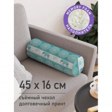 Купить joyarty декоративная подушка валик на молнии слоновые узоры 45 см pcu_12624