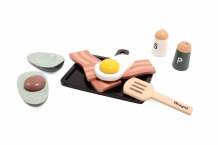Купить деревянная игрушка magni набор завтрак яичница и бекон 2815