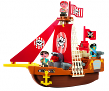 Купить конструктор ecoiffier пиратский корабль abrick с 3 фигурками eco3023