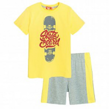 Купить комплект футболка/шорты let's go, цвет: желтый/серый ( id 12489418 )