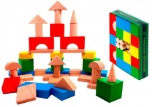Купить деревянная игрушка престиж-игрушка конструктор (42 детали) цветной сц1201