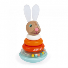 Купить развивающая игрушка janod пирамидка-качалка кролик j08248