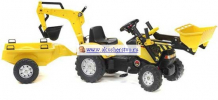 Купить falk трактор педальный с ковшом, экскаватором и прицепом fal 975n/fal976n/fal977n