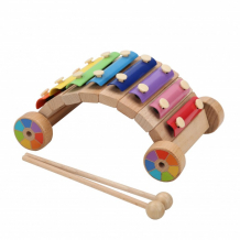 Купить деревянная игрушка lucy & leo ксилофон-каталка радуга ll245