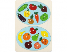 Купить деревянная игрушка крона мозаика-вкладыш фрукты-овощи (16 деталей) 143-070