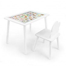 Купить rolti baby комплект детский стол с накладкой алфавит и стул облачко 
