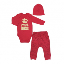 Купить veddi комплект для мальчика (боди, ползунки, шапочка) mini boss 