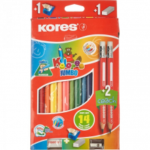 Купить kores карандаши цветные jumbo трехгранные 12 цветов 1013665