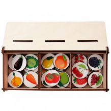 Купить деревянная игрушка сибирские игрушки сортер на три ящика фрукты, овощи, ягоды 61401