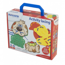 Купить развивающая игрушка miniland шнуровка животные в чемодане 95281