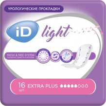 Купить id урологические прокладки light extra plus 16 шт. 4 упаковки 