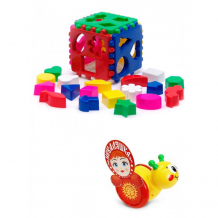 Купить сортер тебе-игрушка каталка-неваляшка улитка № 1 + игрушка кубик логический большой 15018+40-0010