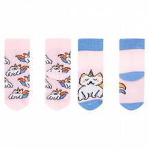 Купить комплект носки 2 пары fun time, цвет: розовый ( id 12630442 )