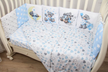 Купить комплект в кроватку подушкино панно подушками мишка на луне (6 предметов) 