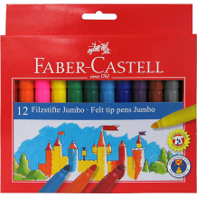 Фломастеры Faber-Castell Jumbo, 12 цветов, смываемые ( ID 10524509 )