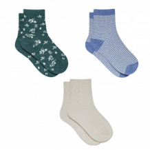 Купить носки детские, 3 пары, голубой, белый, зеленый mothercare 997249196