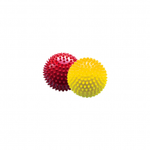 Купить набор мячей ёжиков, красный и желтый, 12 см, малышок ( id 6894024 )