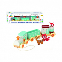 Купить деревянная игрушка фабрика фантазий паровозик веселая поездка 72673